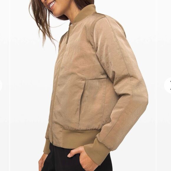 Lululemon Non-Stop Bomber Reversible Jacket Coat Brown Tan Women’s Size 8 - Picture 10 of 13